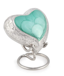 Baby Jade heart keepsake urn